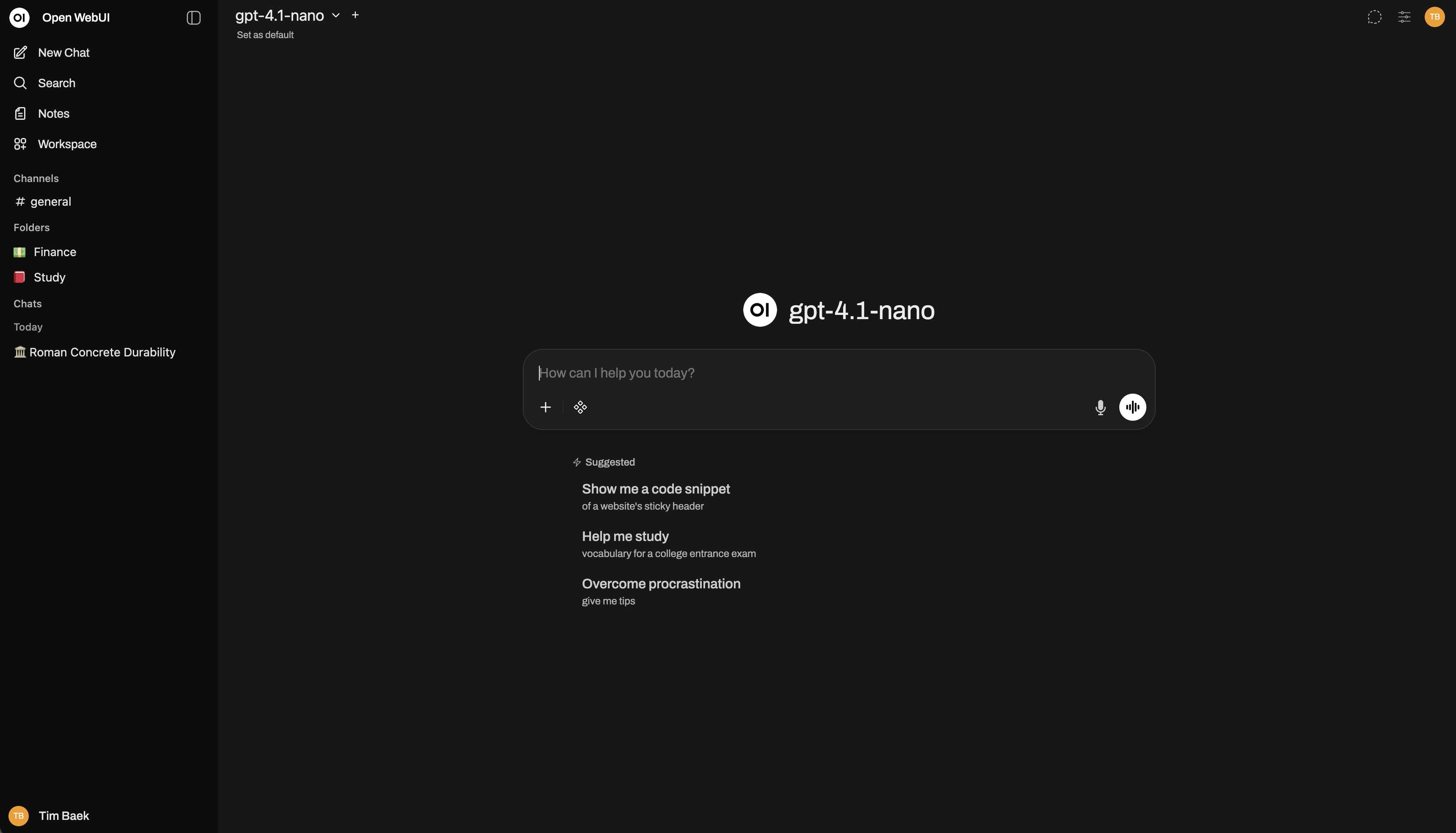 Capture OpenWebUI officielle